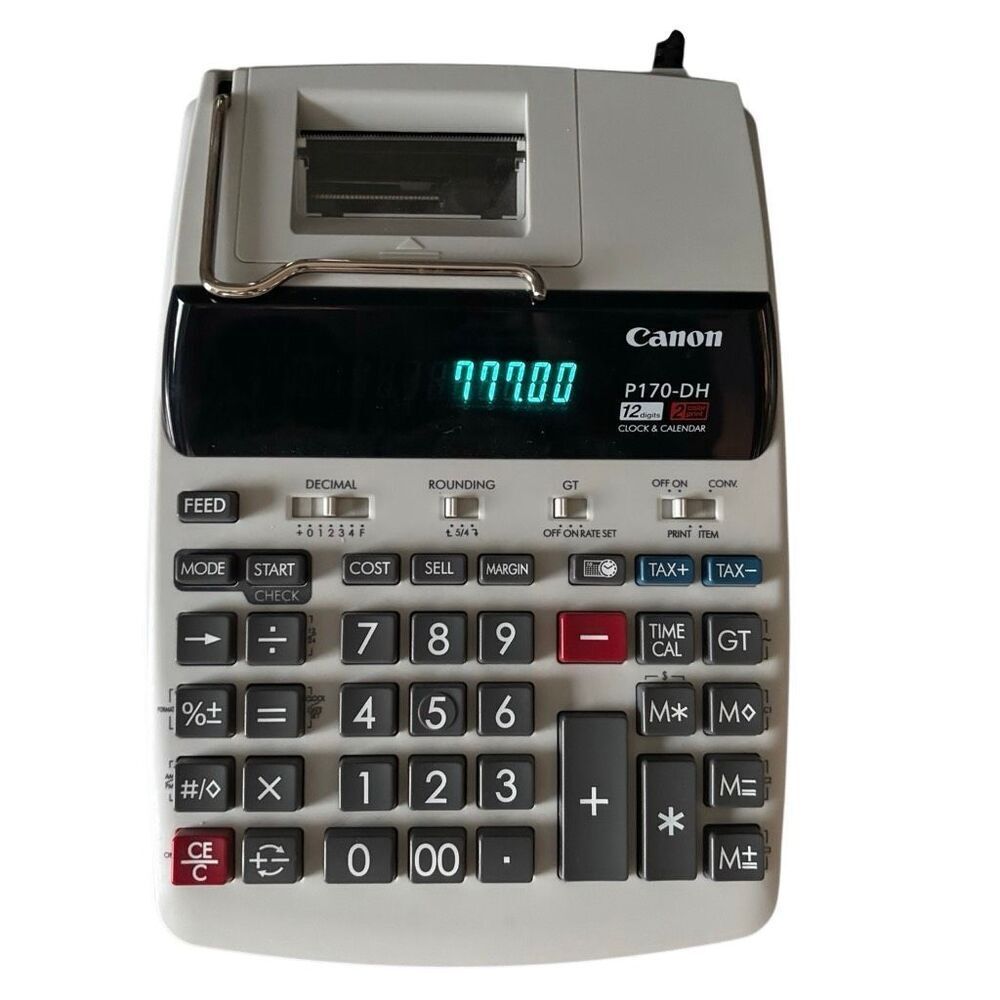 Canon P170-DH-3 12 Digit 2 Color Printing Calculator